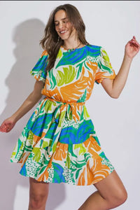 Tropical print dress